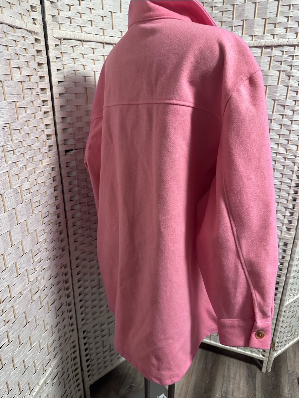 Pink Button-Front Shacket - Picture 2 of 3